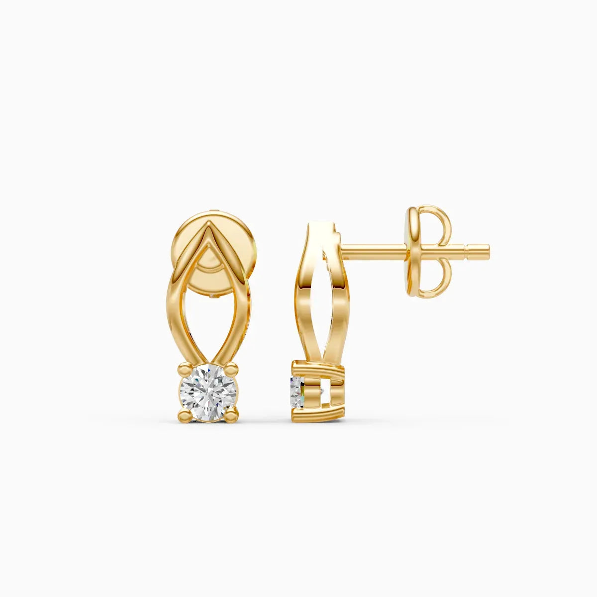 Leaf Drop Diamond Studs
