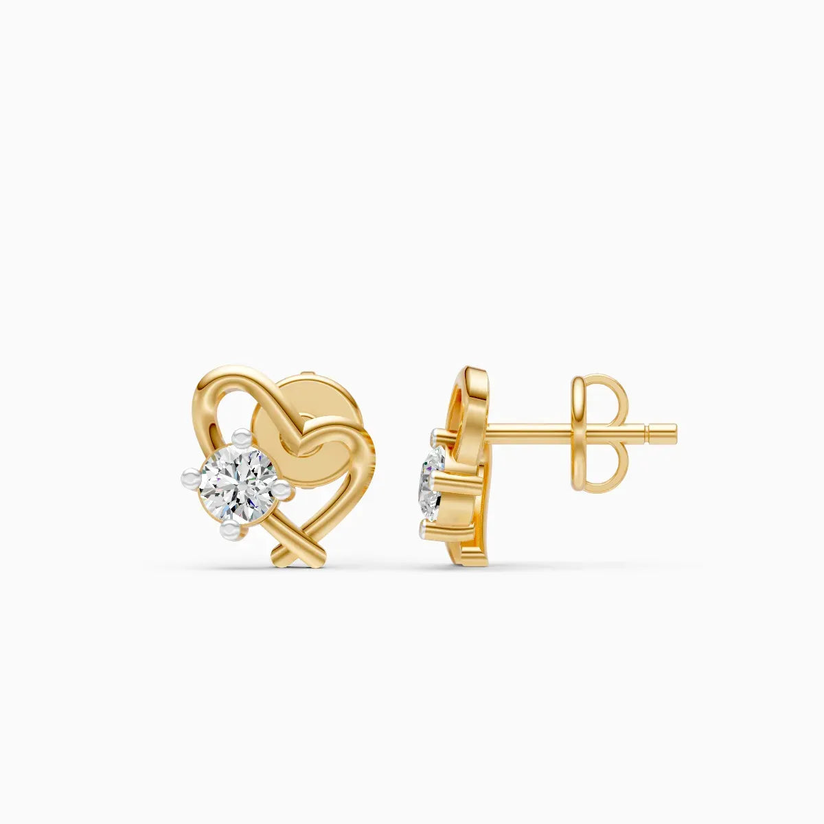 Intertwined Heart Diamond Studs