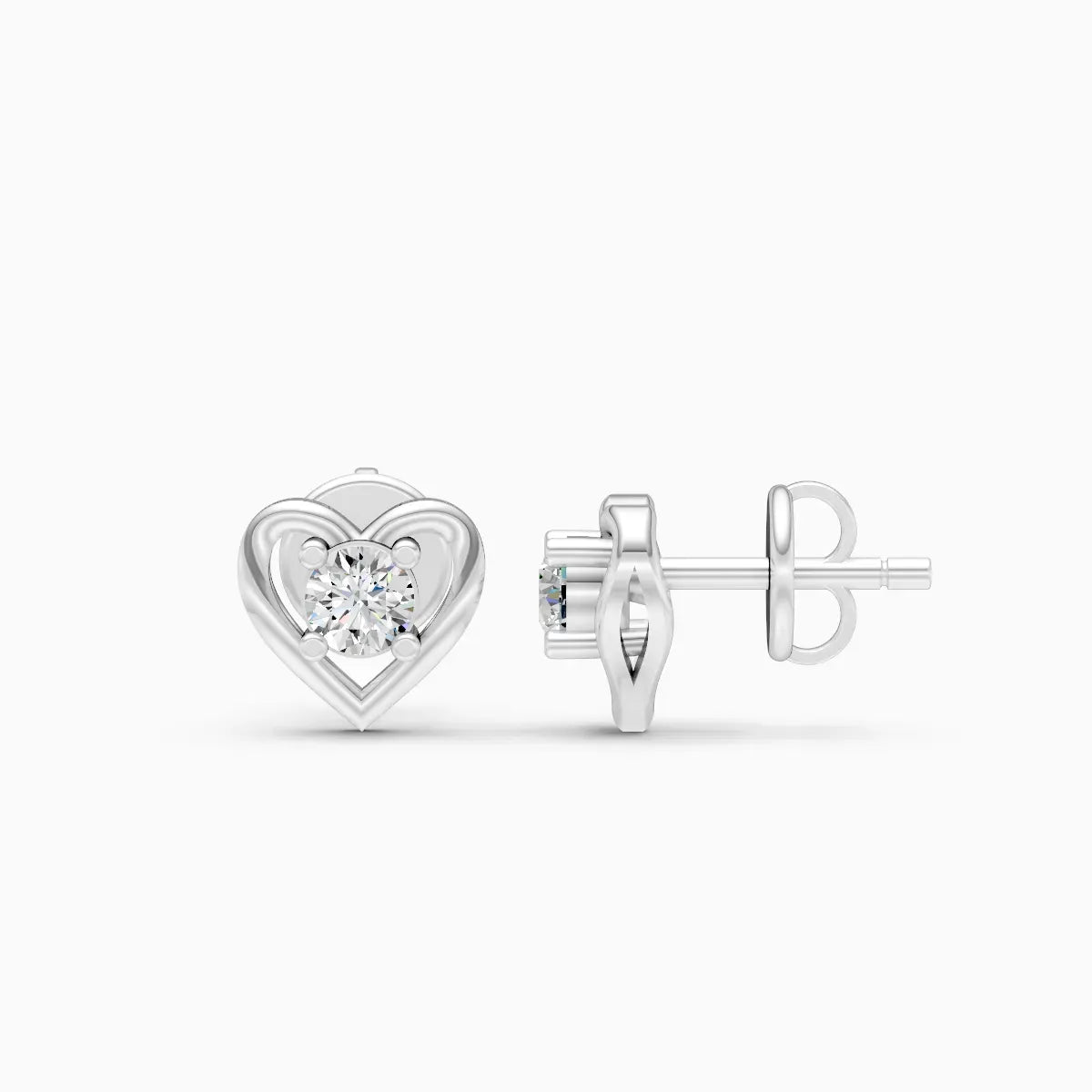 Heart Solitaire Studs