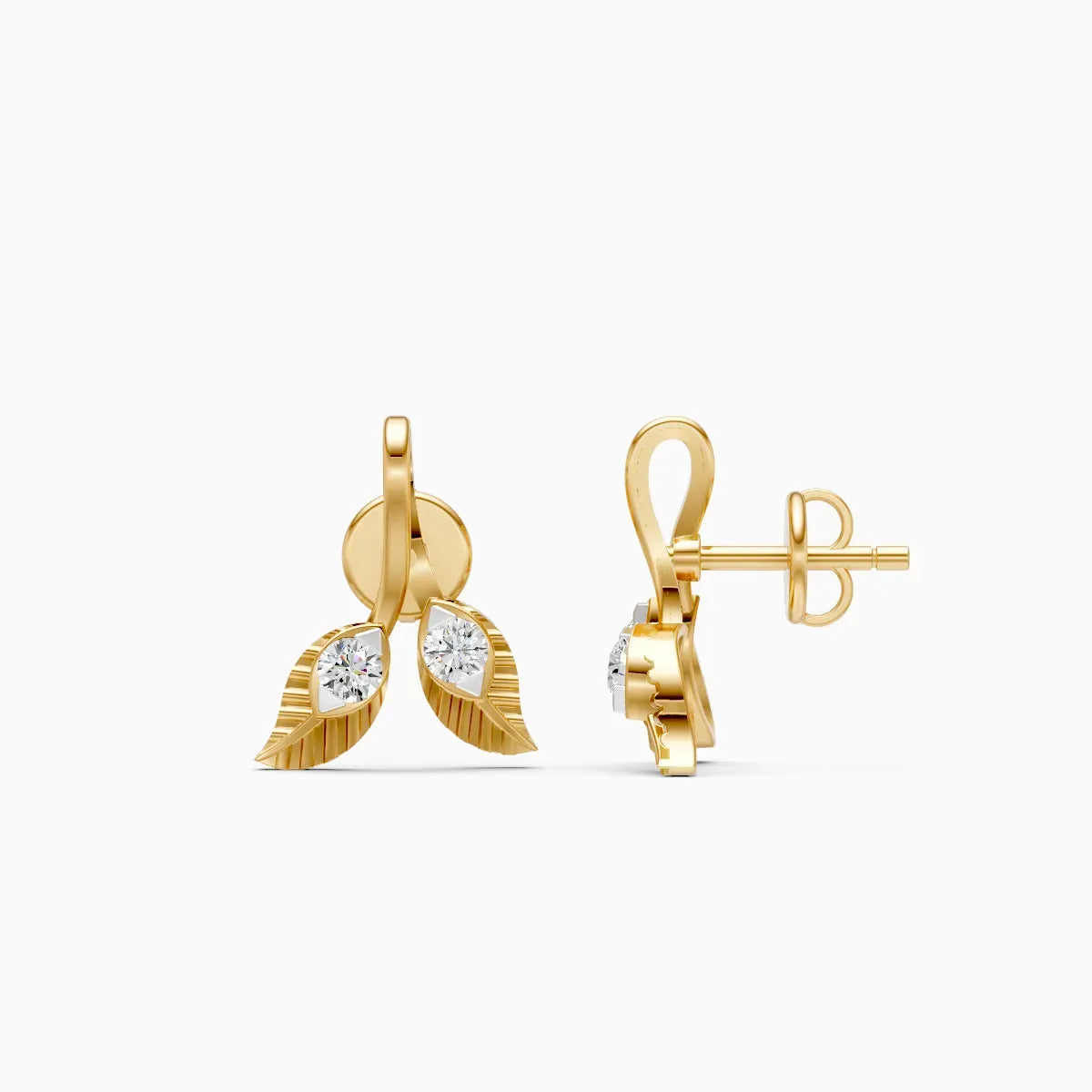 Leaf Duo Diamond Studs