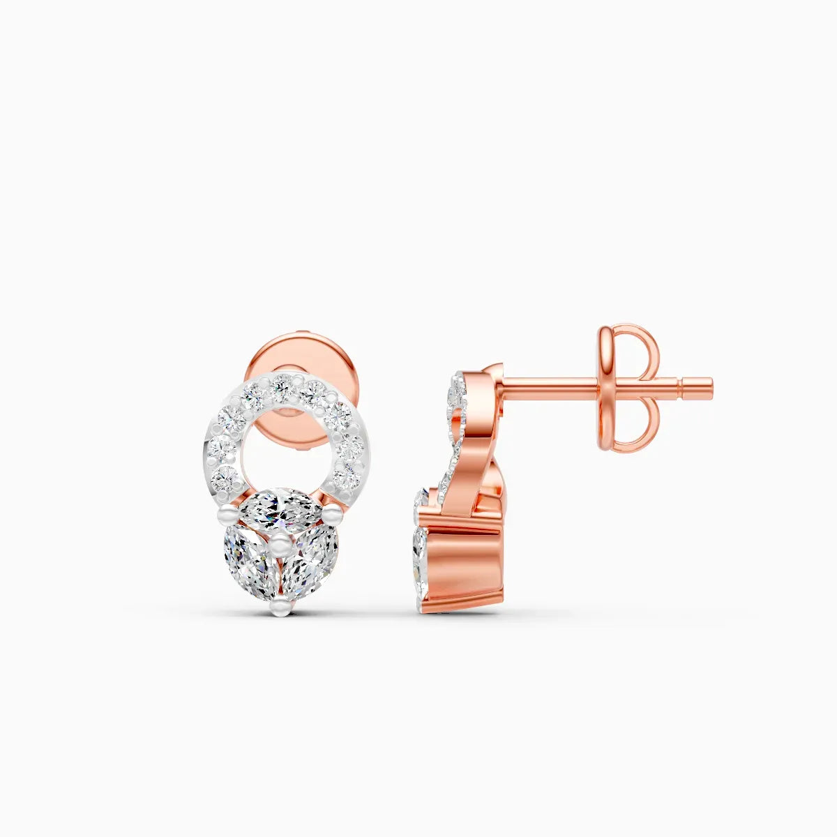 Marquise Drop Halo Studs