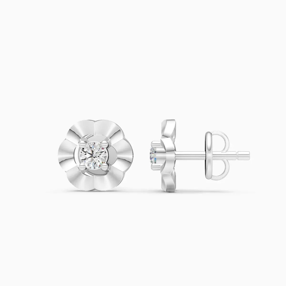 Round Floral Stud Earrings