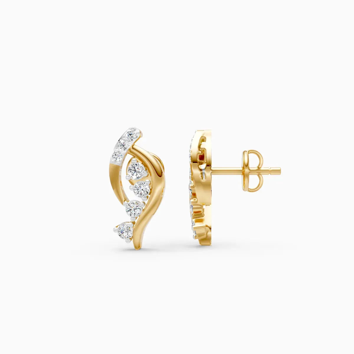 Wave Cluster Stud Earrings