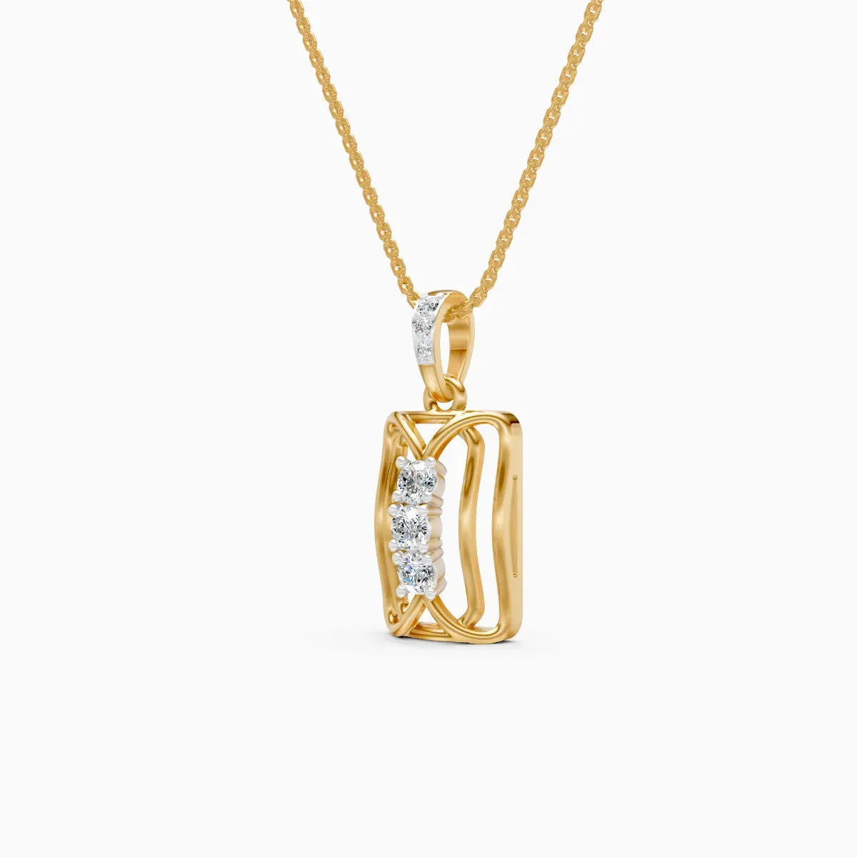 Geometric Diamond Bar Pendant