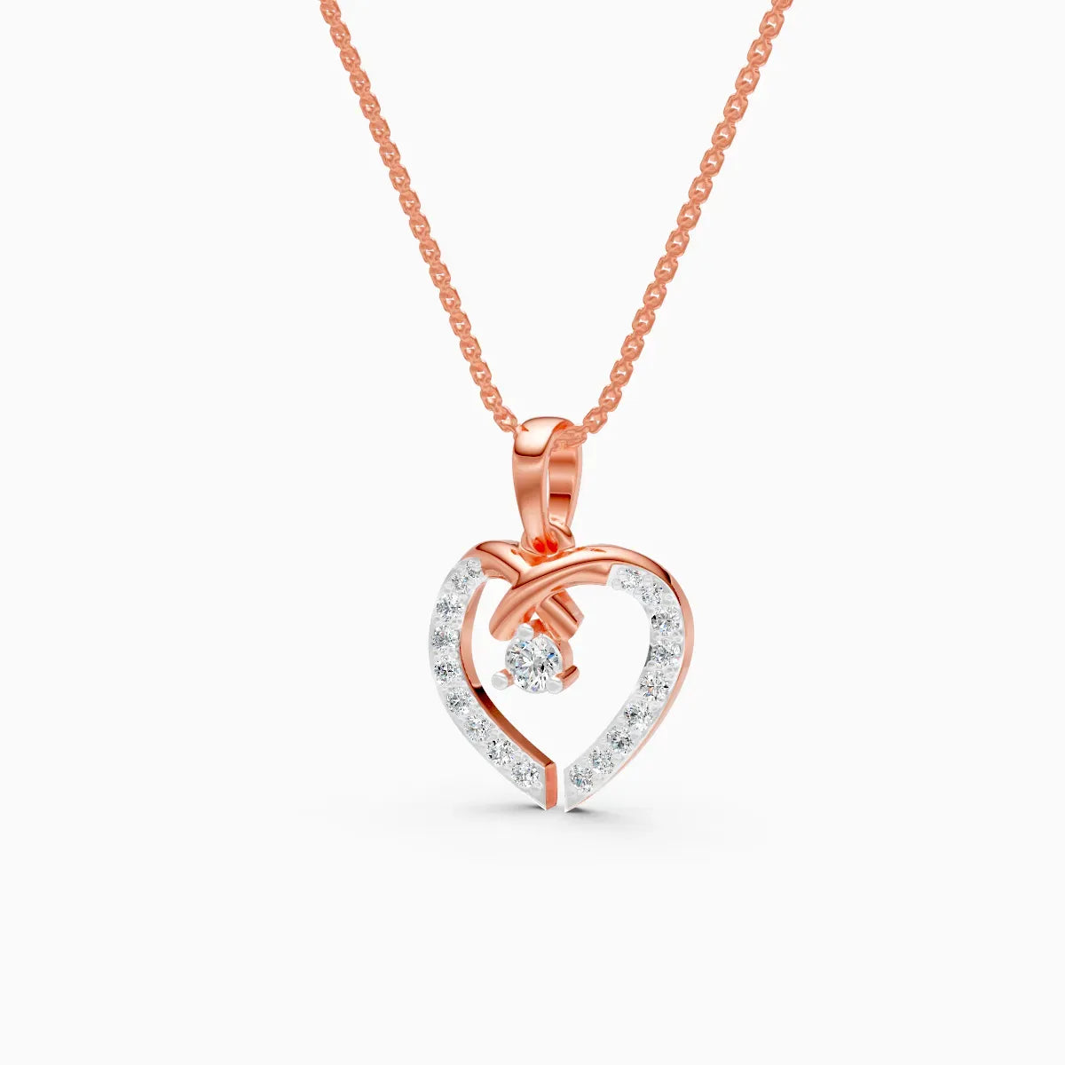 Intertwined Heart Diamond Pendant