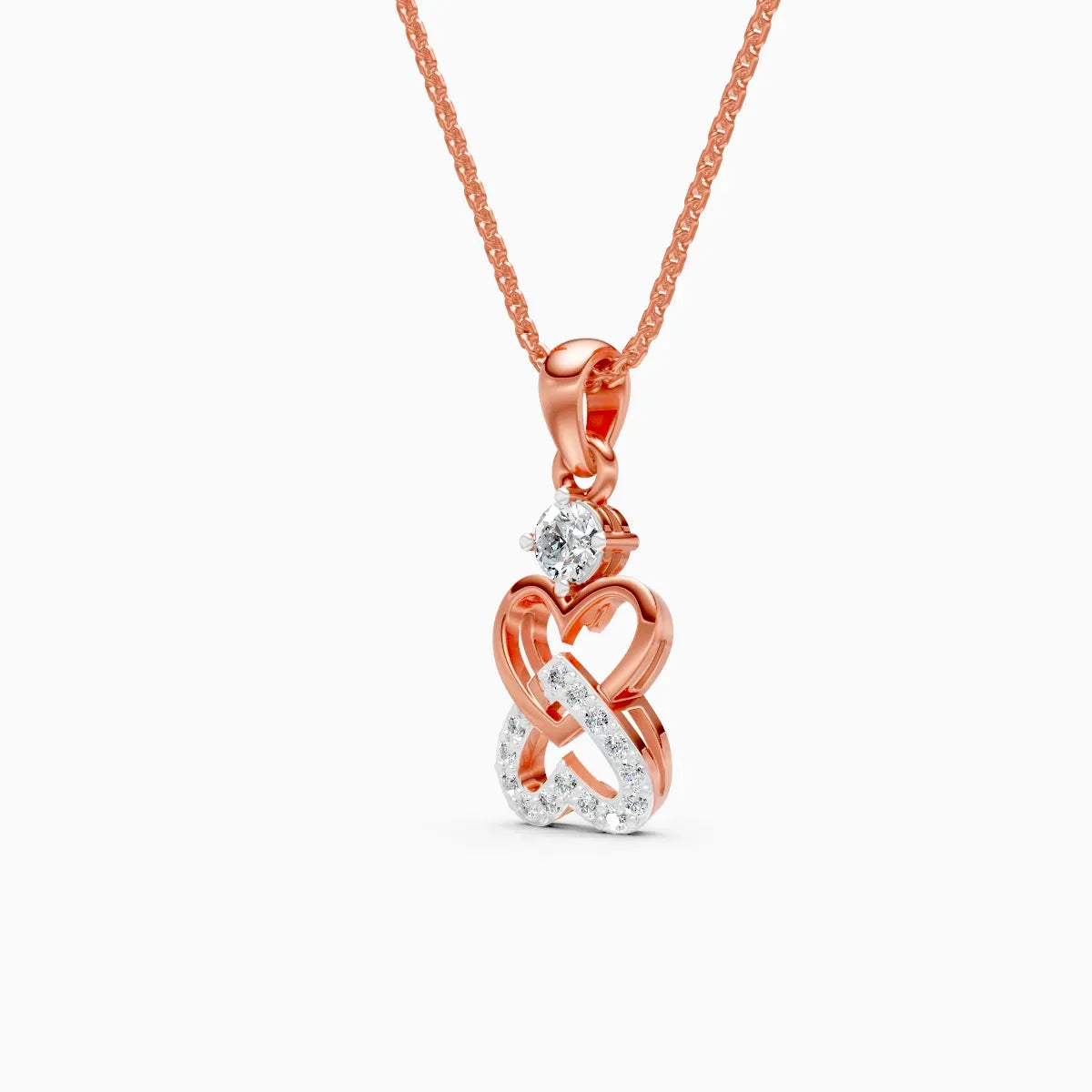 Round Diamond Heart Infinity Pendant