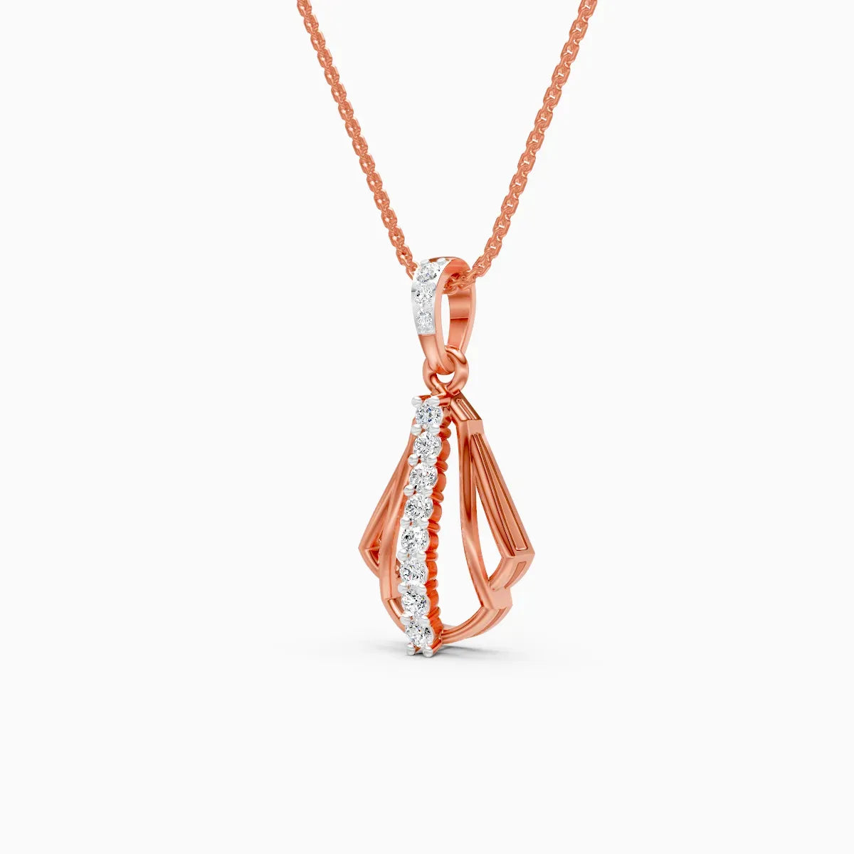 vertical line Diamond Pendant