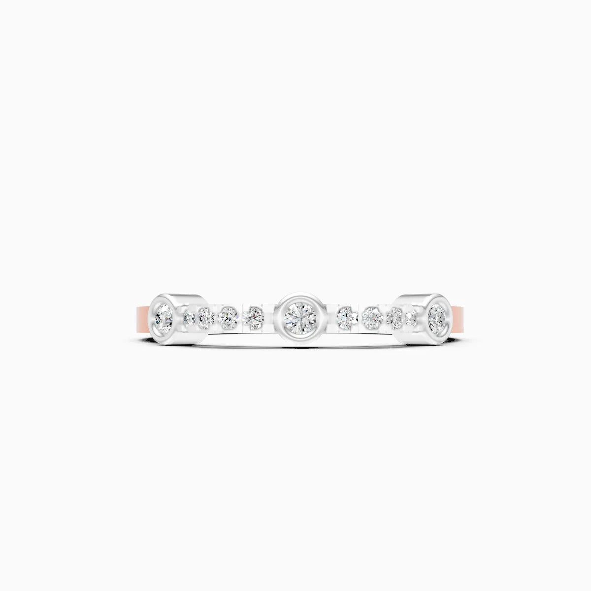Bezel & Pave Station Diamond Ring