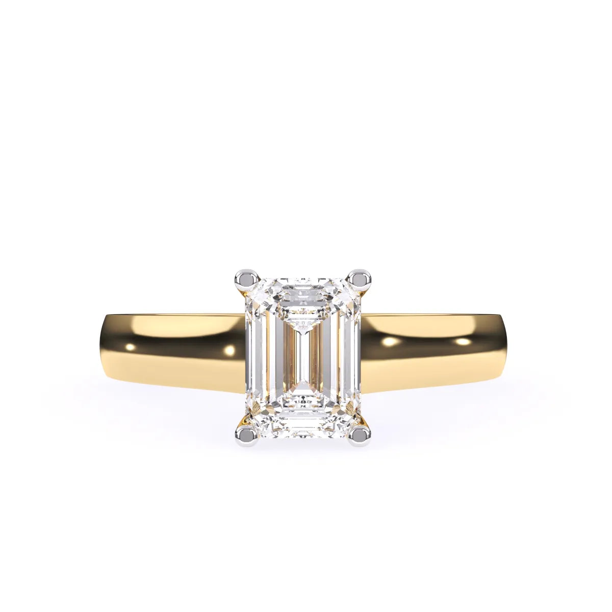 Timeless Four Prong Emerald Diamond Ring