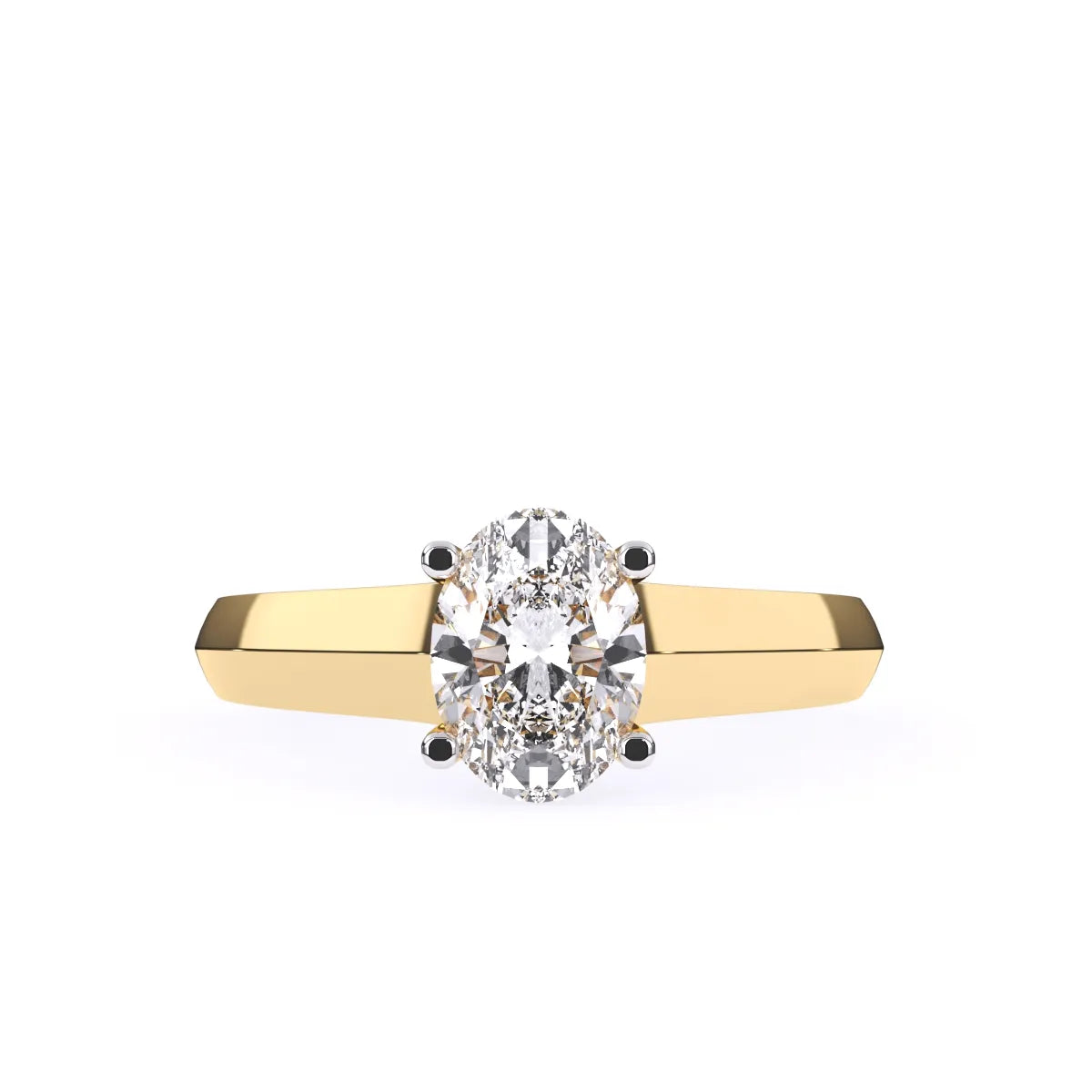 Tiny Oval Cut Solitaire Lab Grown Diamond Ring