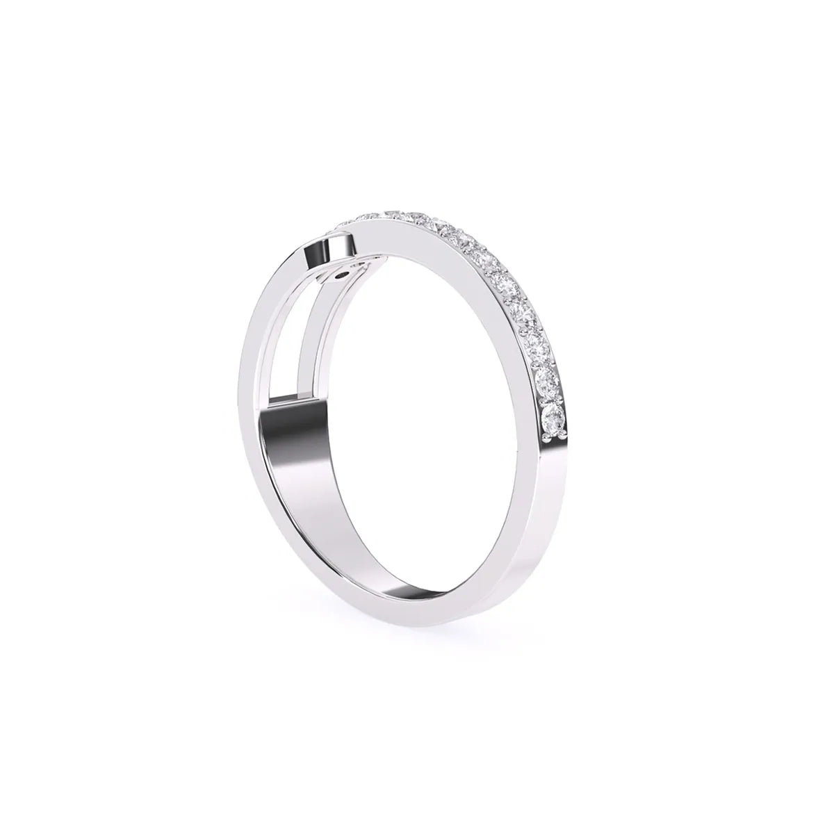 Shimmering Round Diamond Channel Set Dainty Band