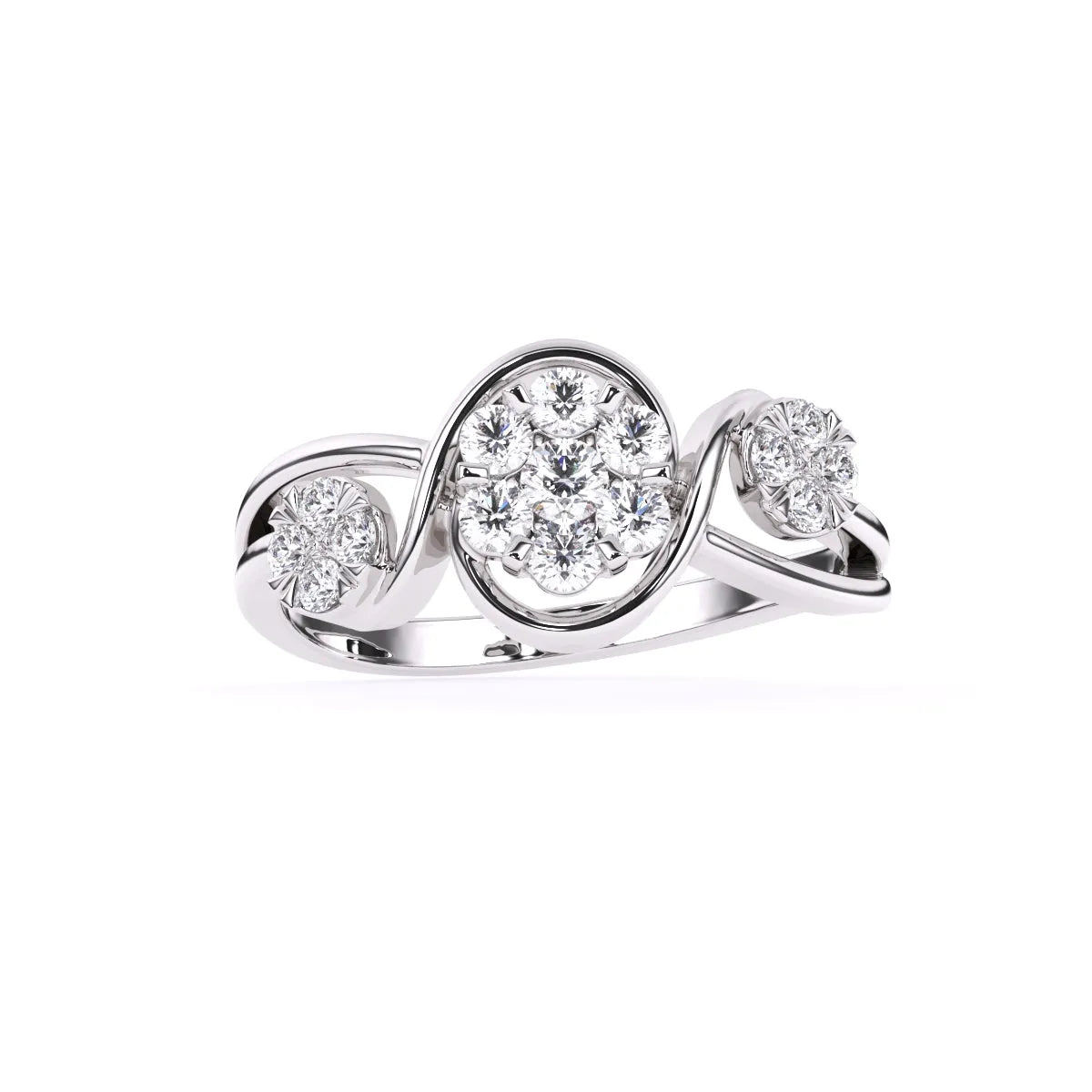 Round Bypass style Lab Grown Diamond Engagement Ring