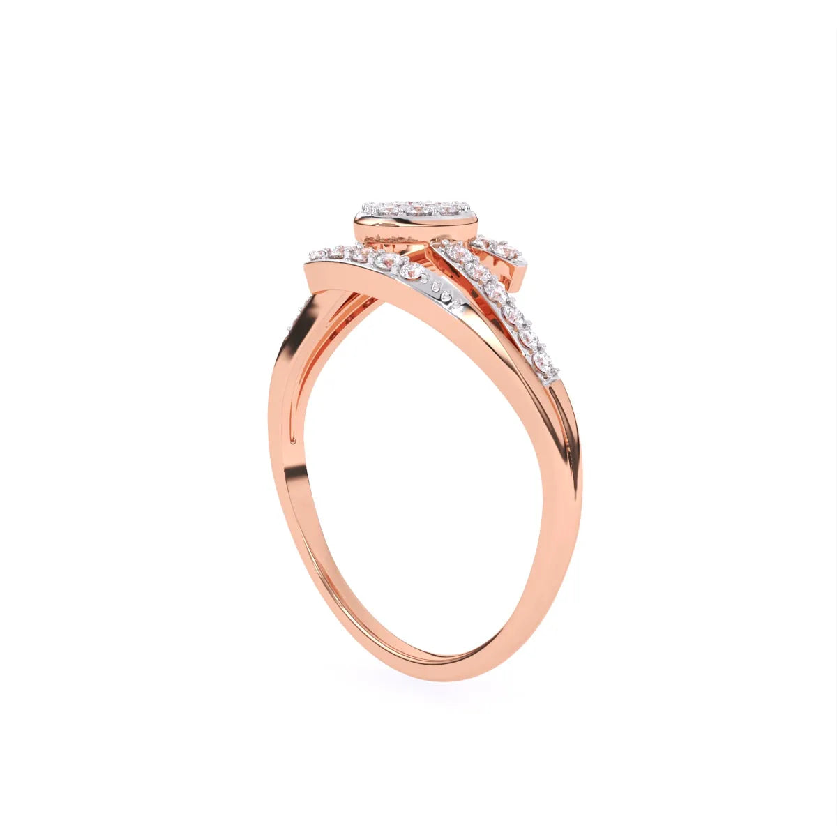 Round 14K Rose Gold Lab grown Diamond Ring