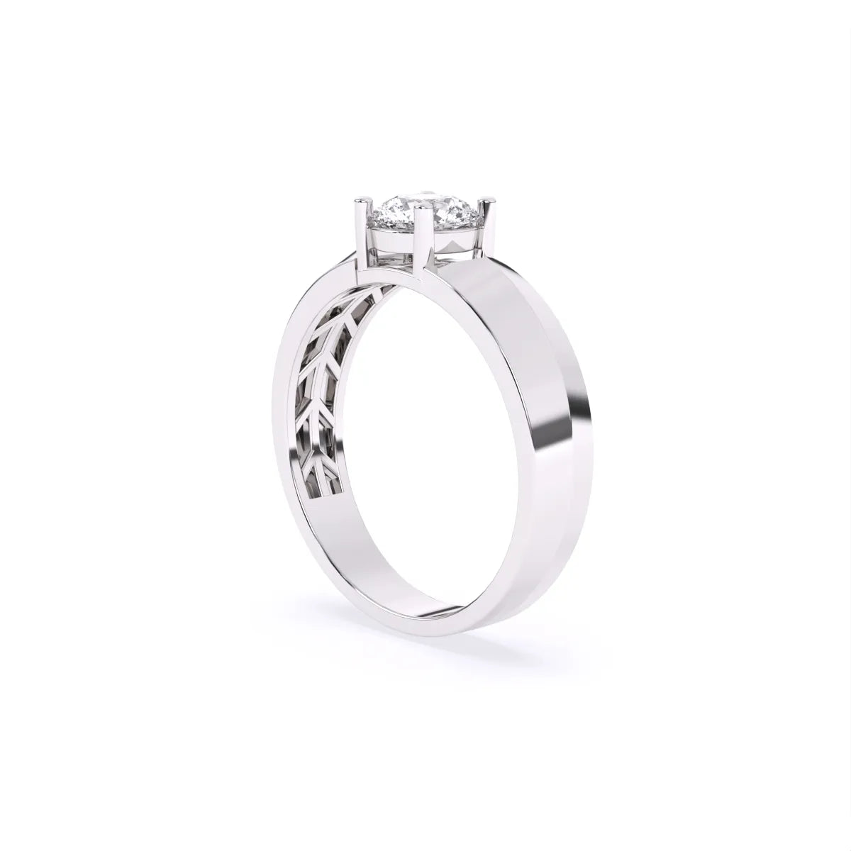 Round Solitaire Lab Grown Diamond Men's Ring