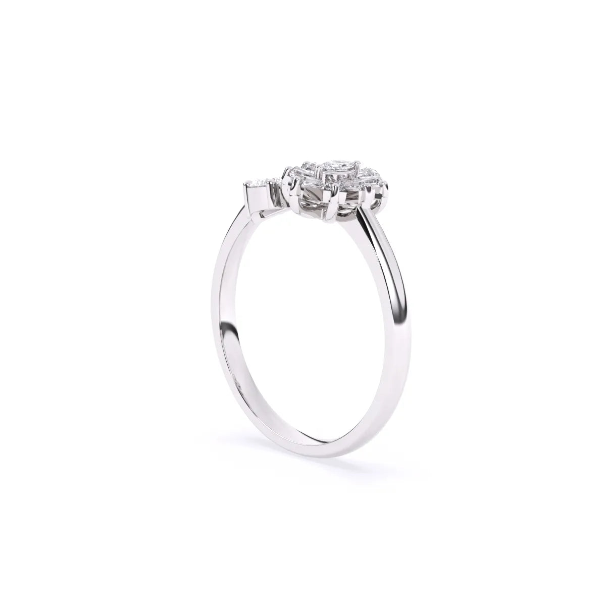 Toi Et Moi Flower Style And Multi Shape Diamond Ring