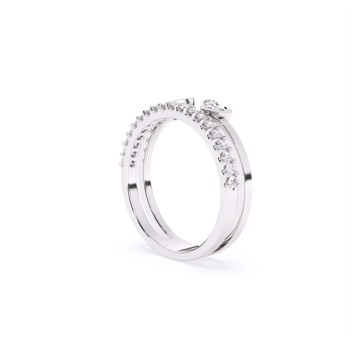 Round Heart Lab Grown Diamond Engagement Ring