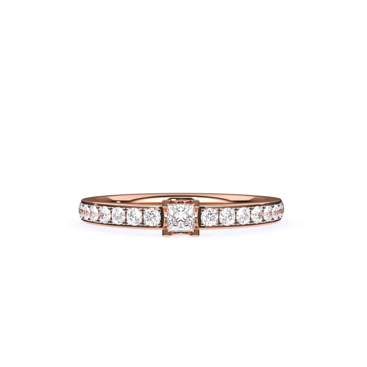 Princess Diamond Solitaire With Accent Tiny Ring