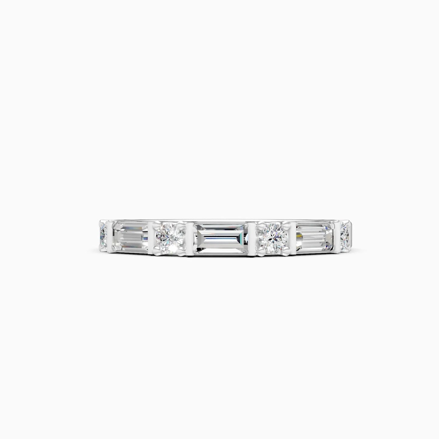 Baguette & Round Lab Grown Diamond Stacking Band