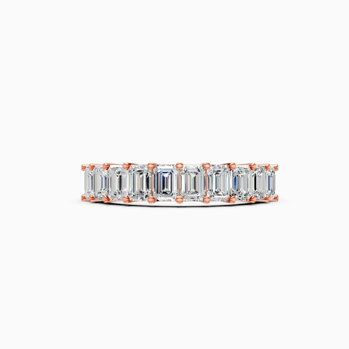 Modern Emerald Cut Lab Grown Diamond Band Ring