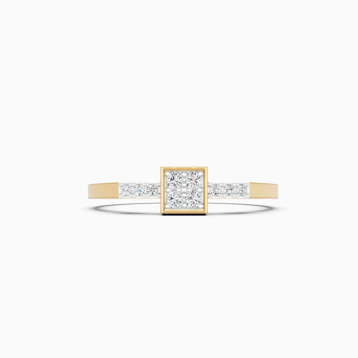 Minimalist Box-Frame Diamond Ring