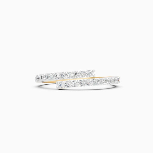 Double Row Bypass Pavé Diamond Band Ring