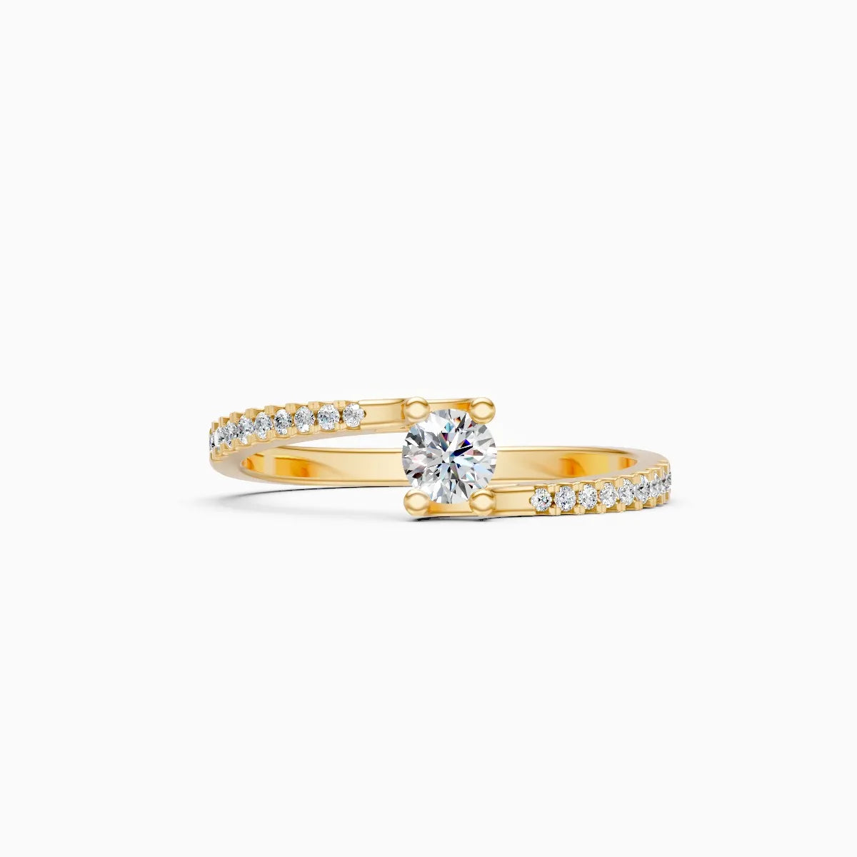 Solitaire Wave Ring
