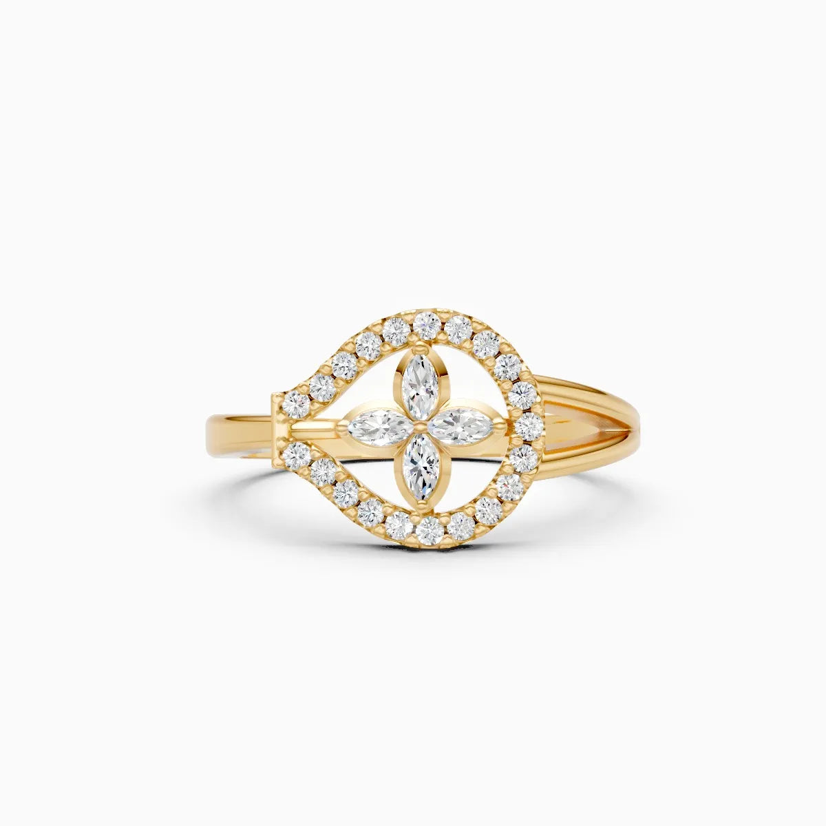 Marquise Bloom Teardrop Diamond Ring