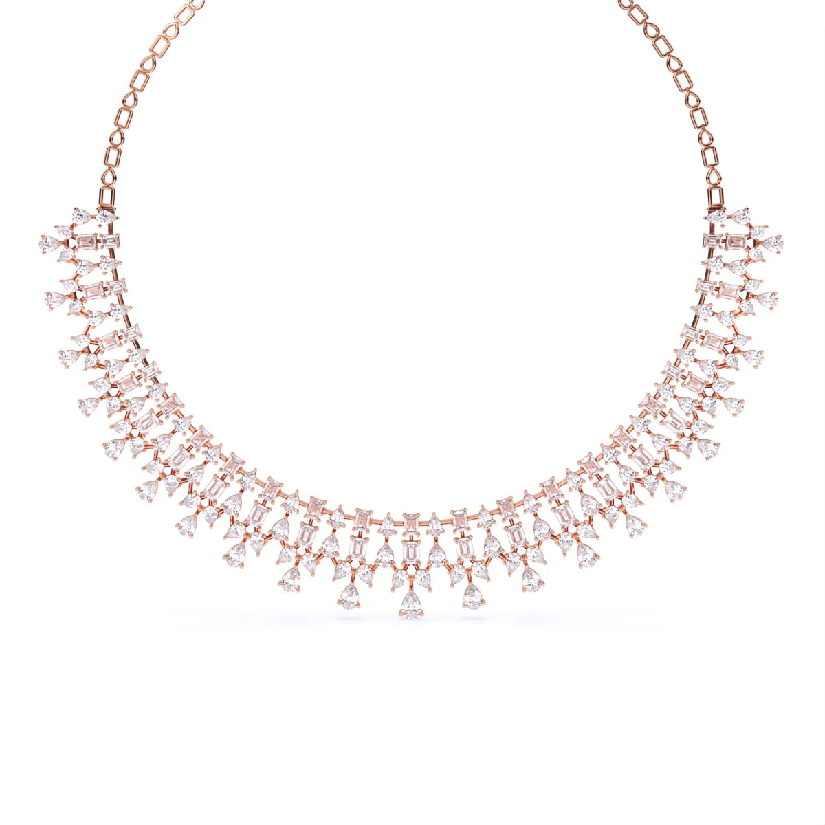 Multi Stone Solitaire Lab Grown Diamond Necklace