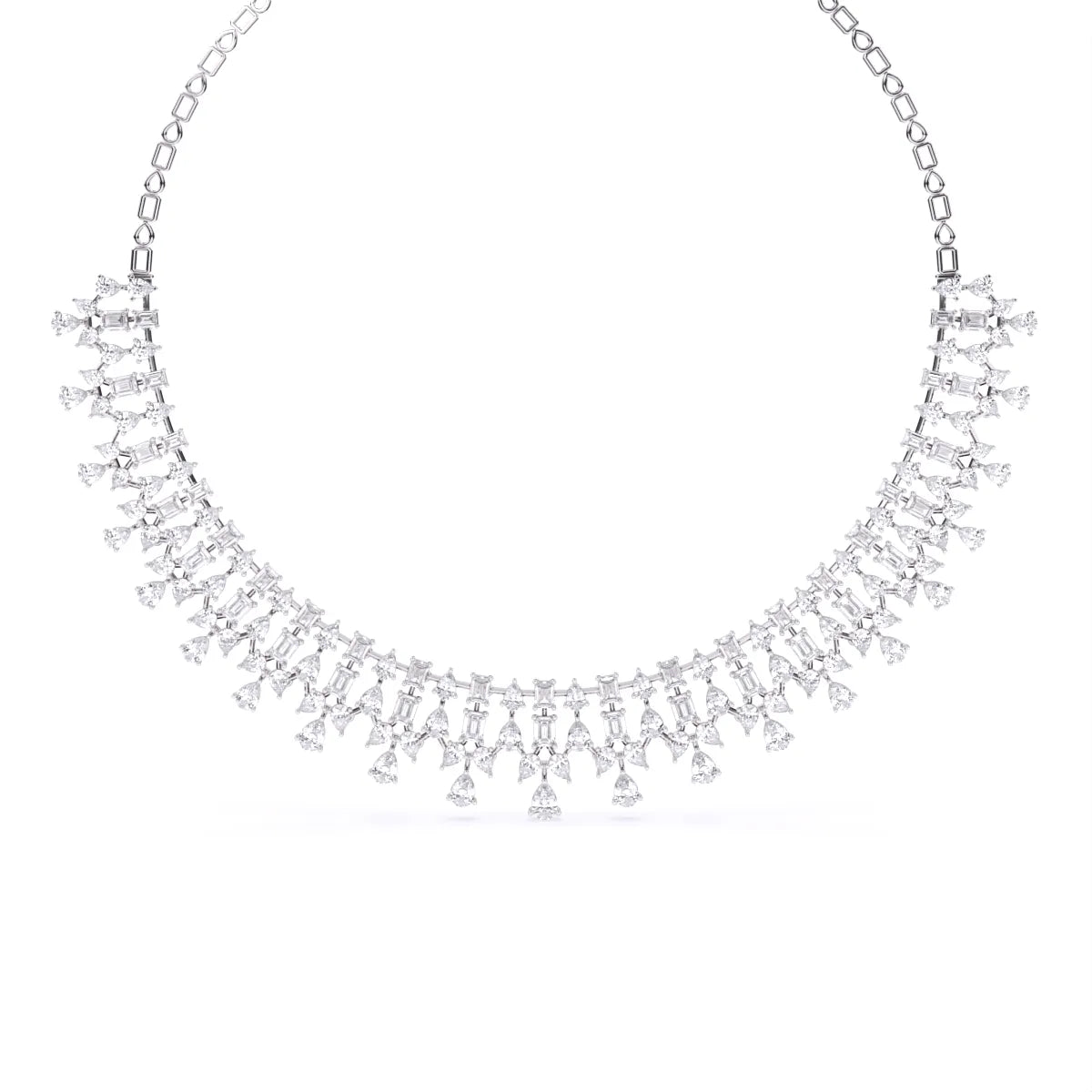 Multi Stone Solitaire Lab Grown Diamond Necklace