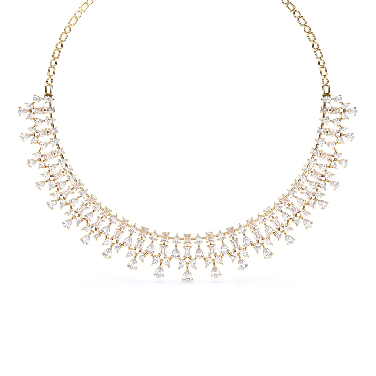 Multi Stone Solitaire Lab Grown Diamond Necklace