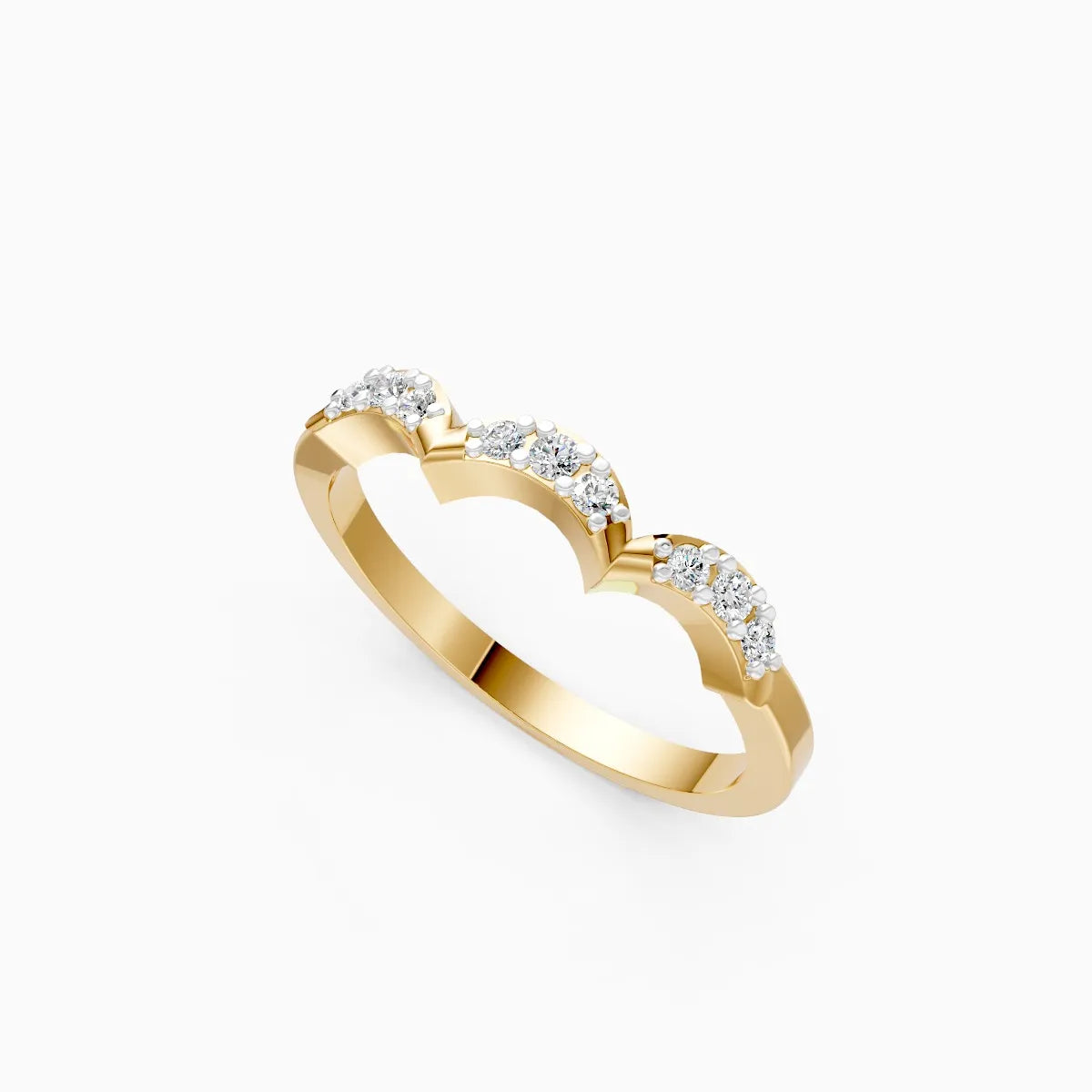 Scalloped Wave Diamond Band