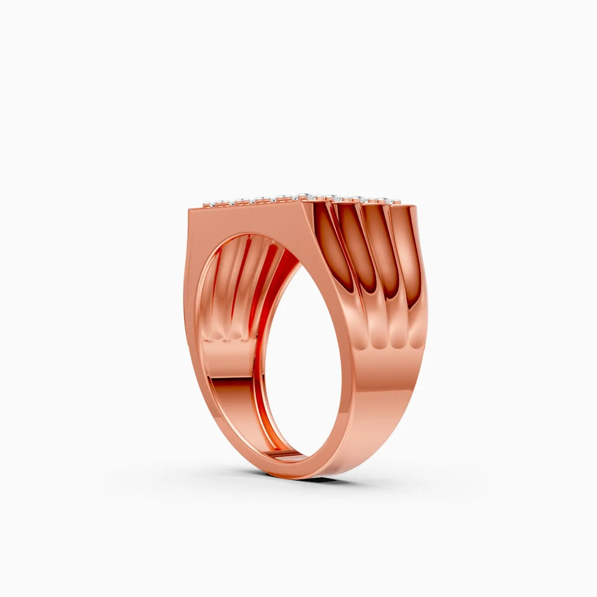 Square Grid-Set Diamond Geometric Power Lab Grown Diamond Ring