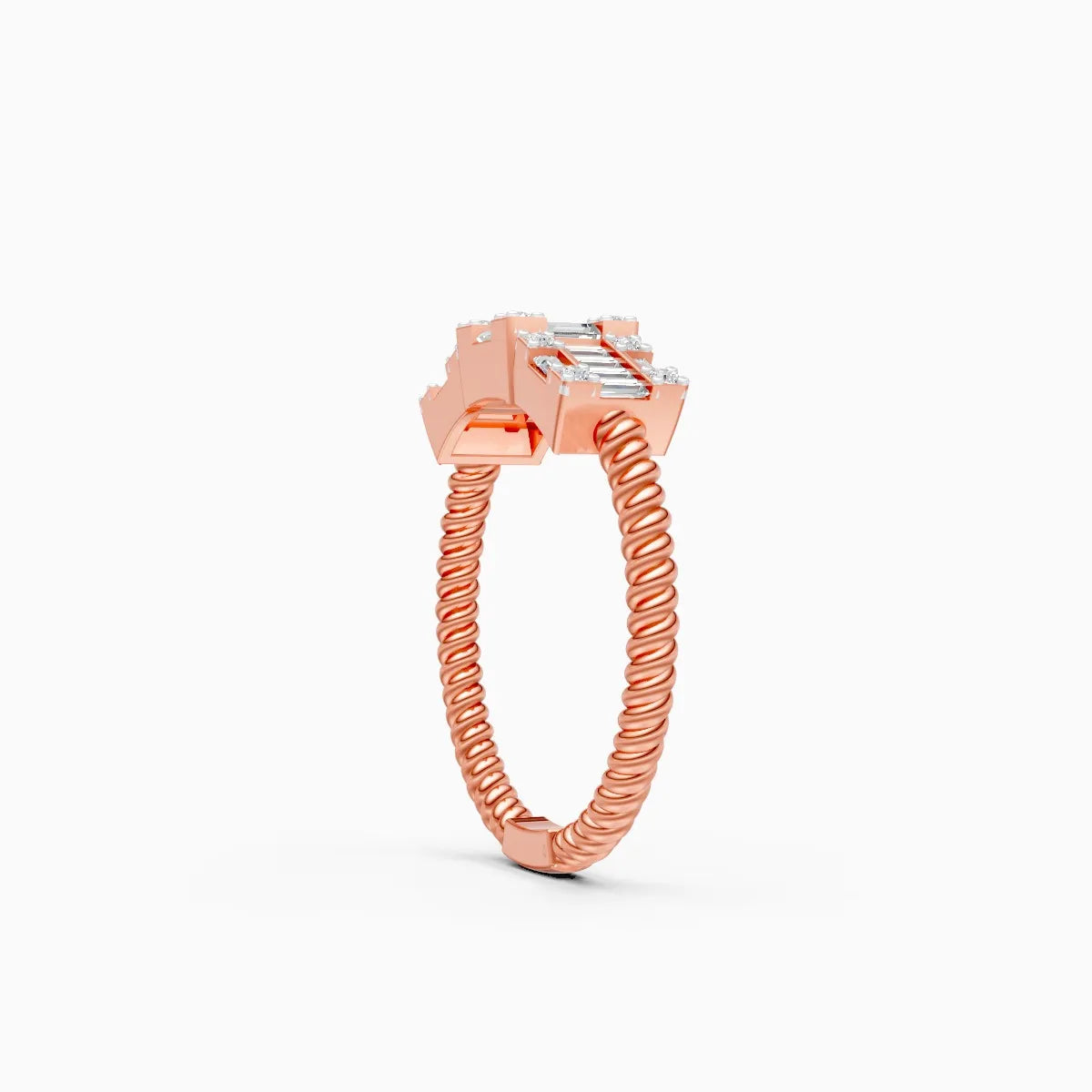 Baguette Bliss Flexi Band And Twist Grid Elegance Lab Grown Diamond Ring
