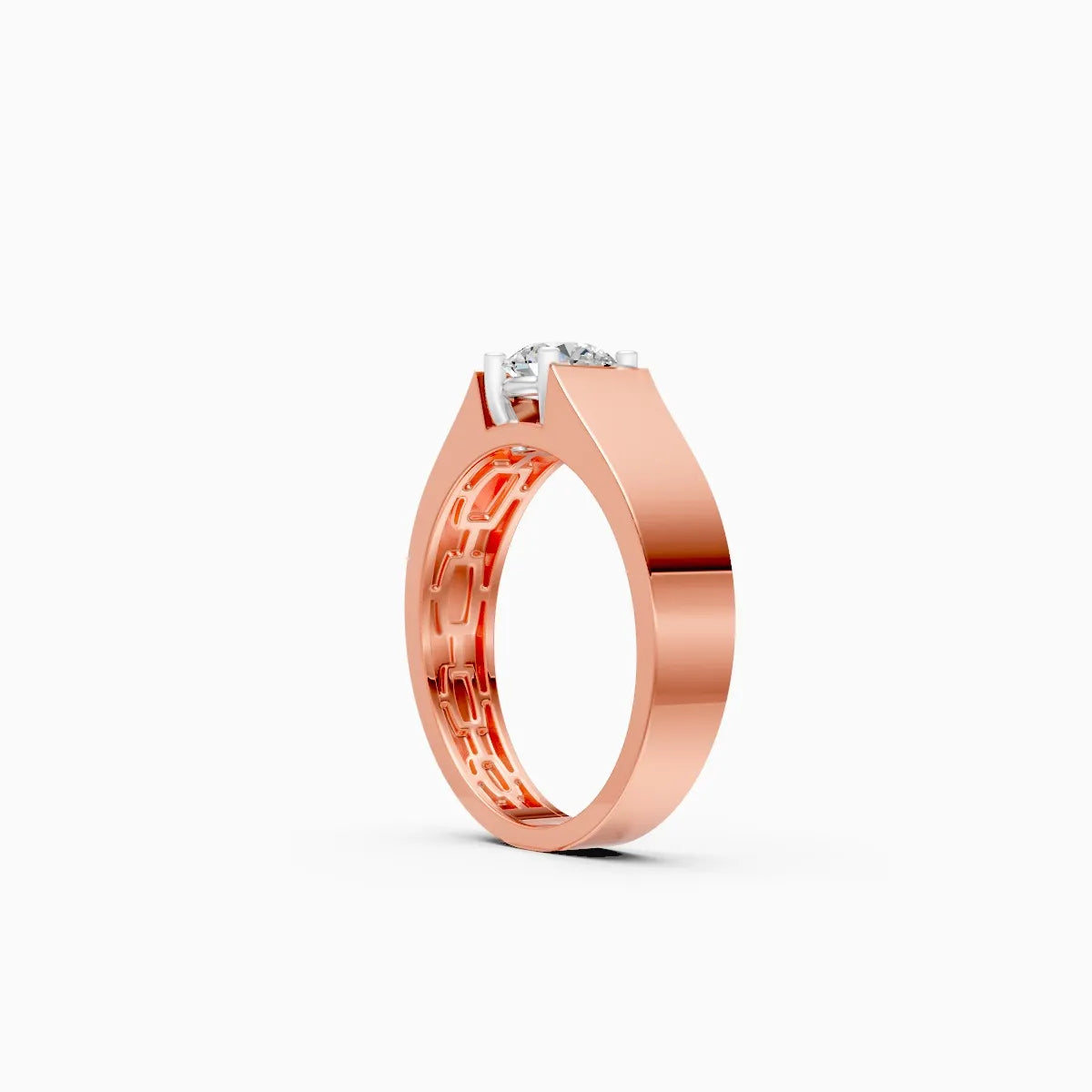 Geometric Inner Pattern Ring with Bold Round Center solitaire