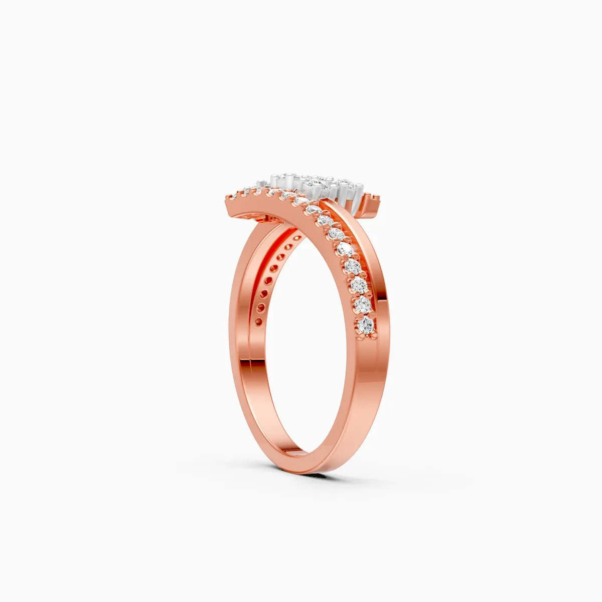 Trendy Bounce Diamond Linear Band Ring