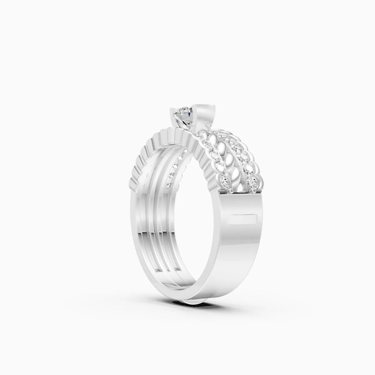 trio layered centerpiece diamond ring