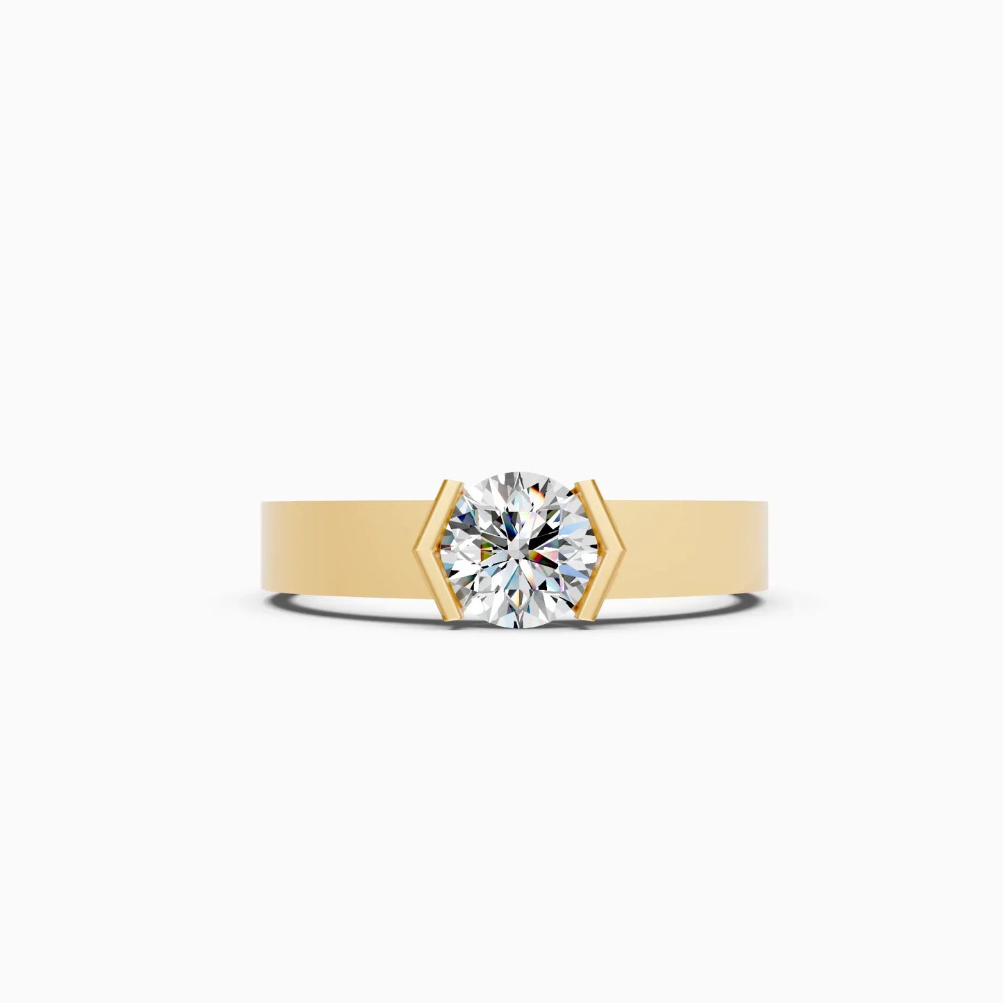 Men's Solitaire Rose Lab Diamond Couple Ring