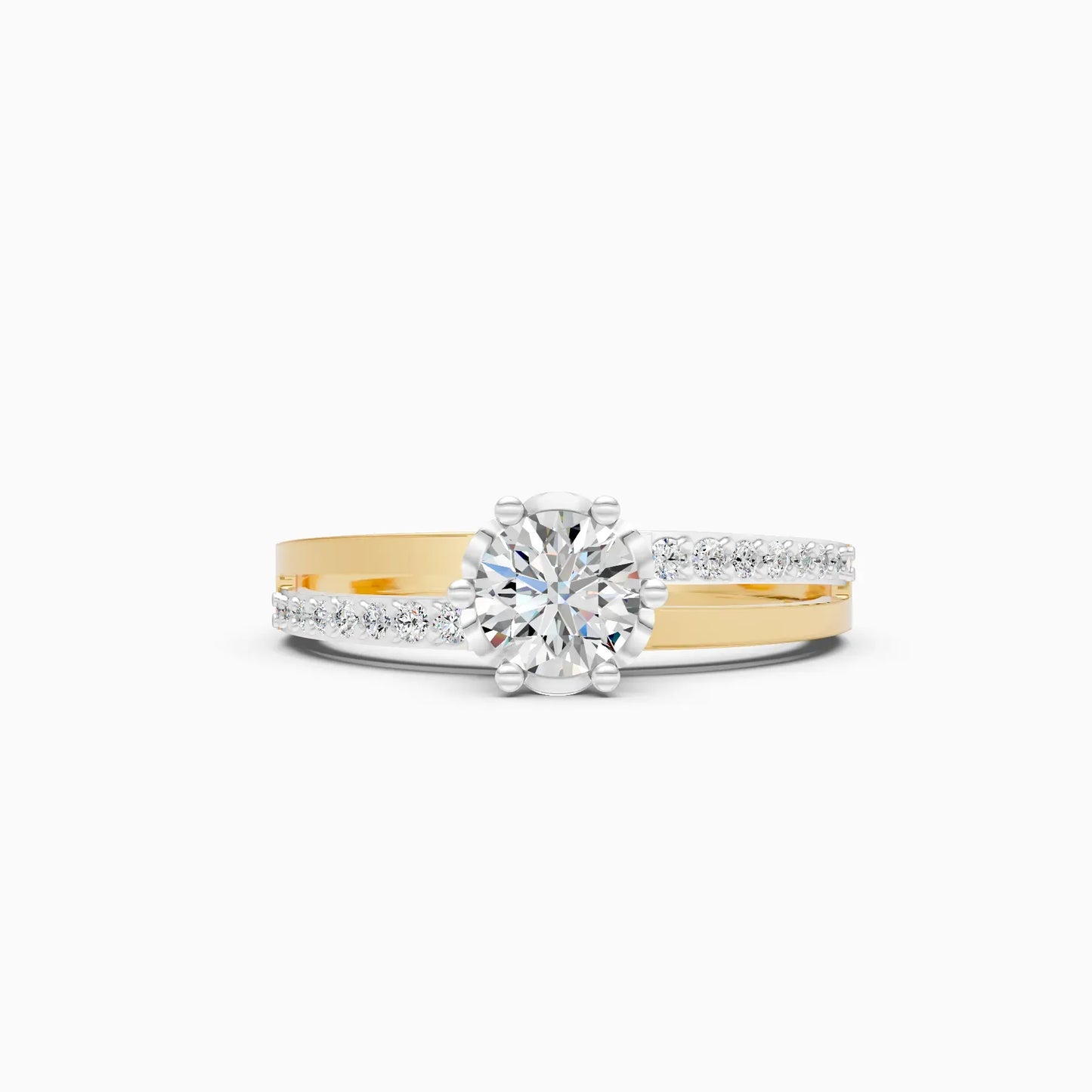 Solitaire With Accents Diamond Gold Ring