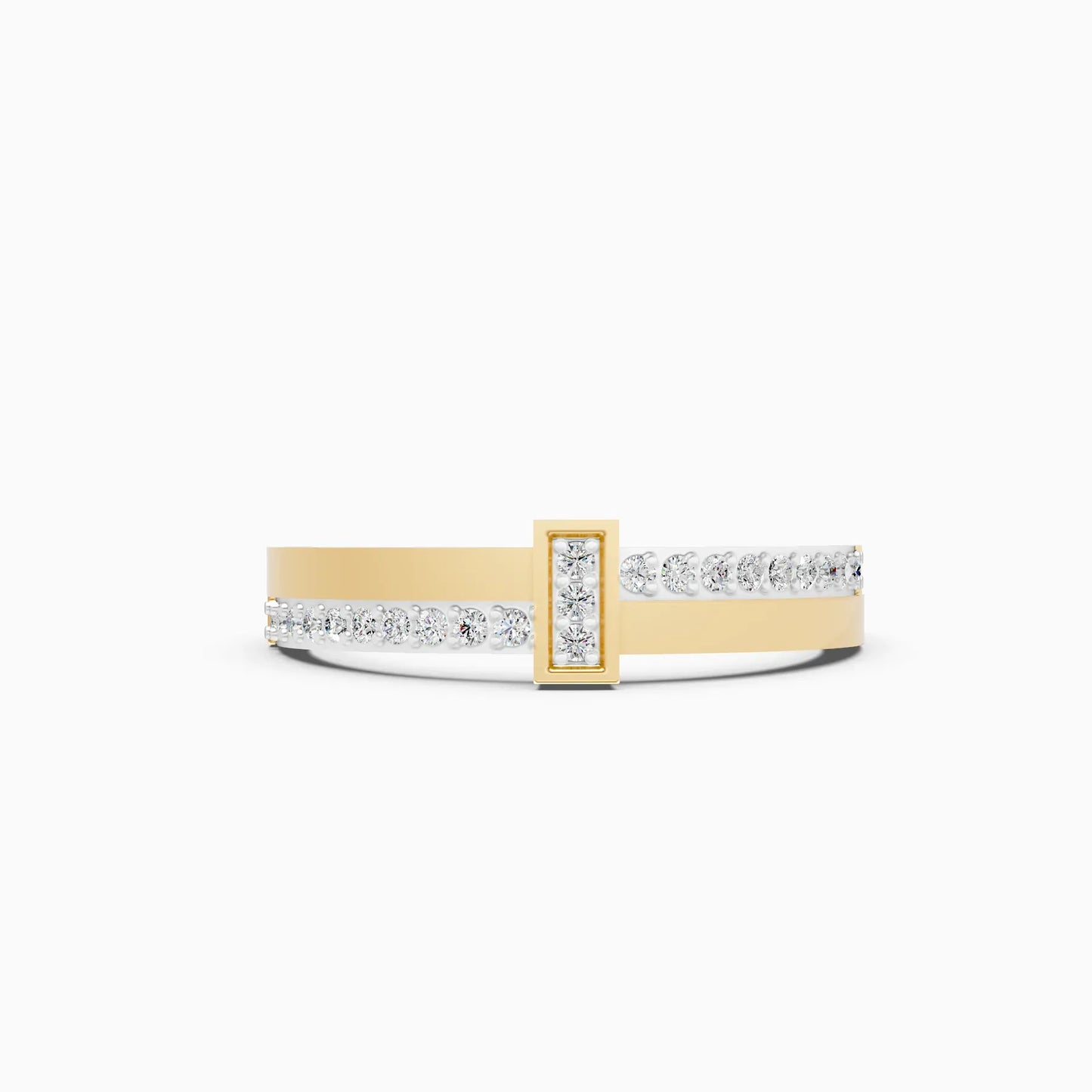 Timeless Round Lab Grown Bar Style Wedding Band