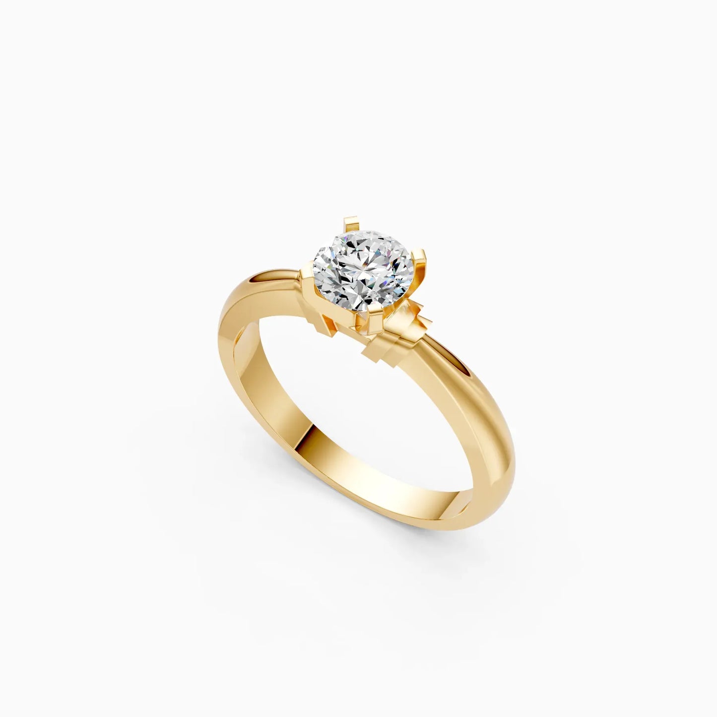 Solitaire Round Diamond Two Tone Ring