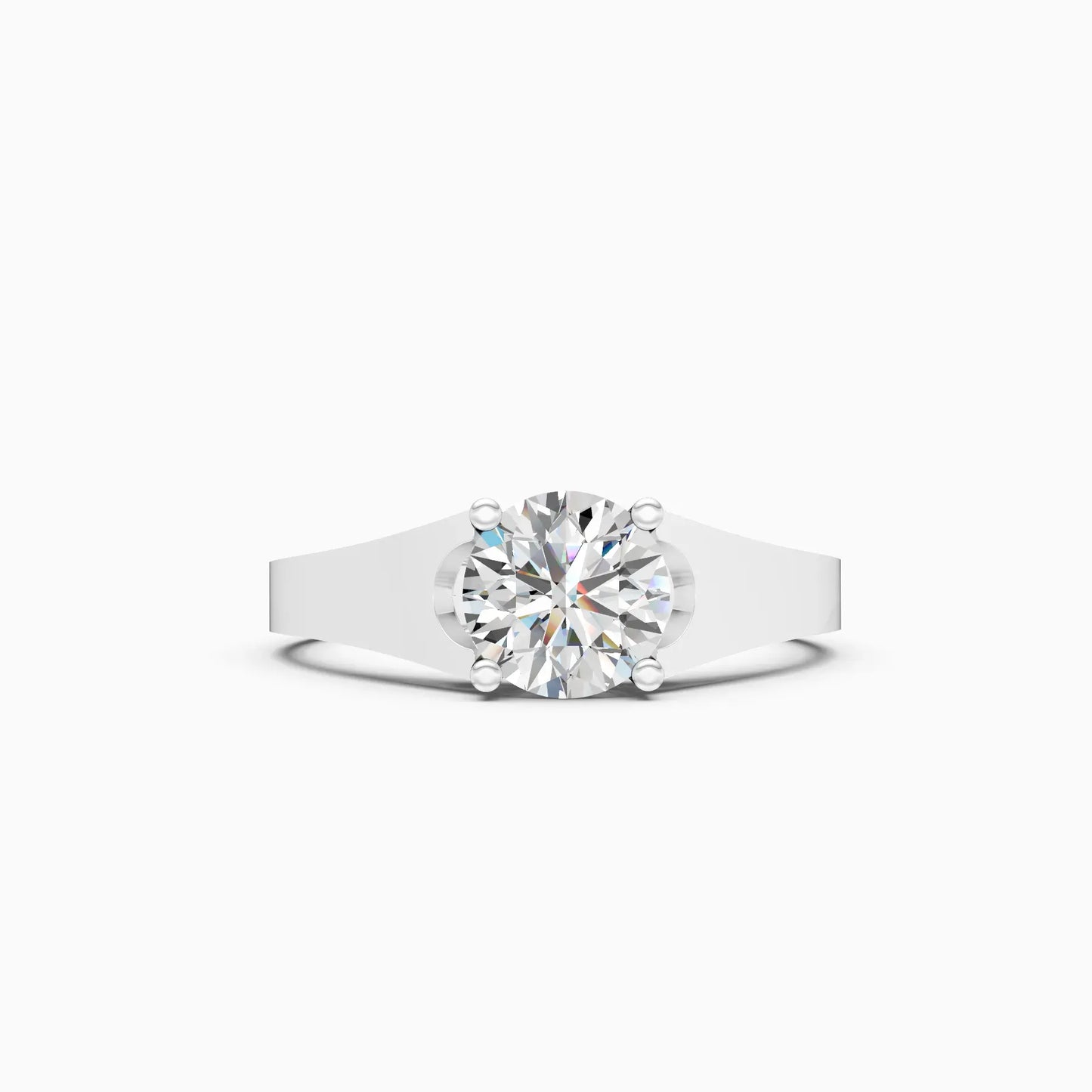 Forever Round Diamond Two Tone Solitaire Ring