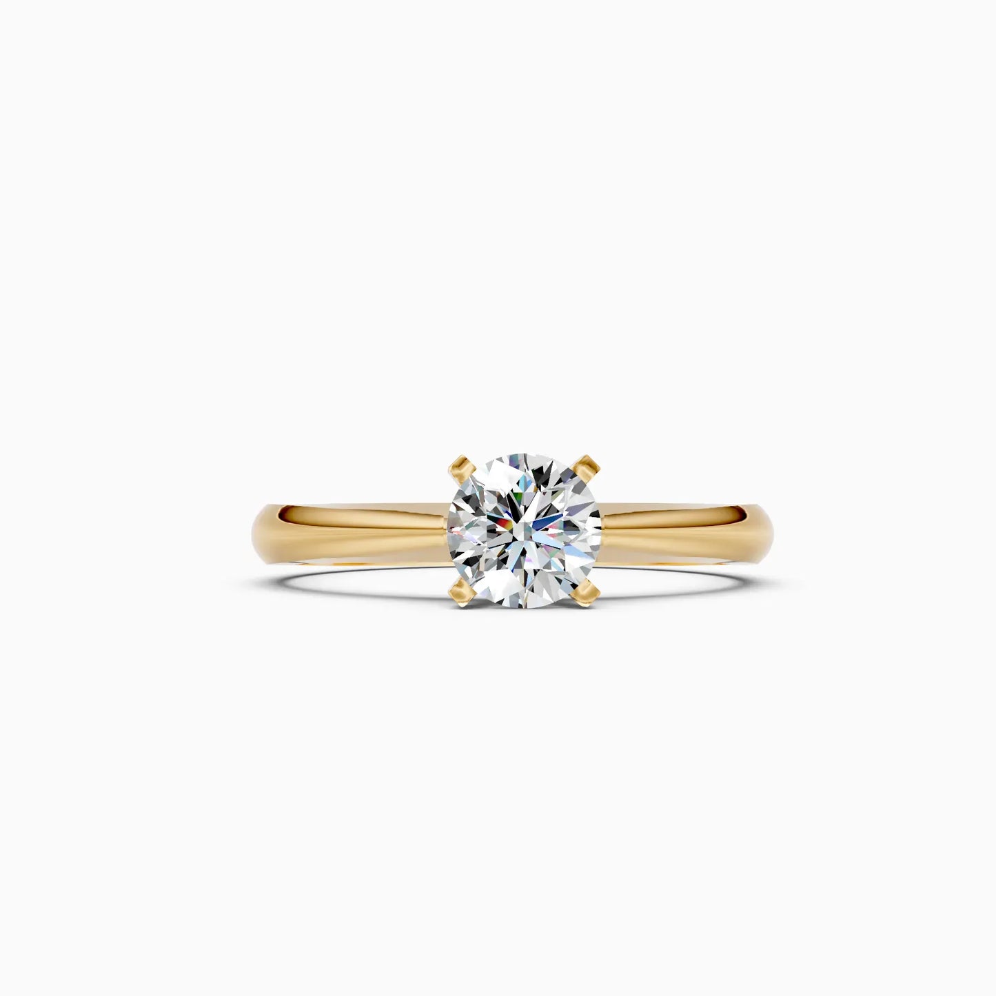 Classy Round Diamond Simple Gold Ring