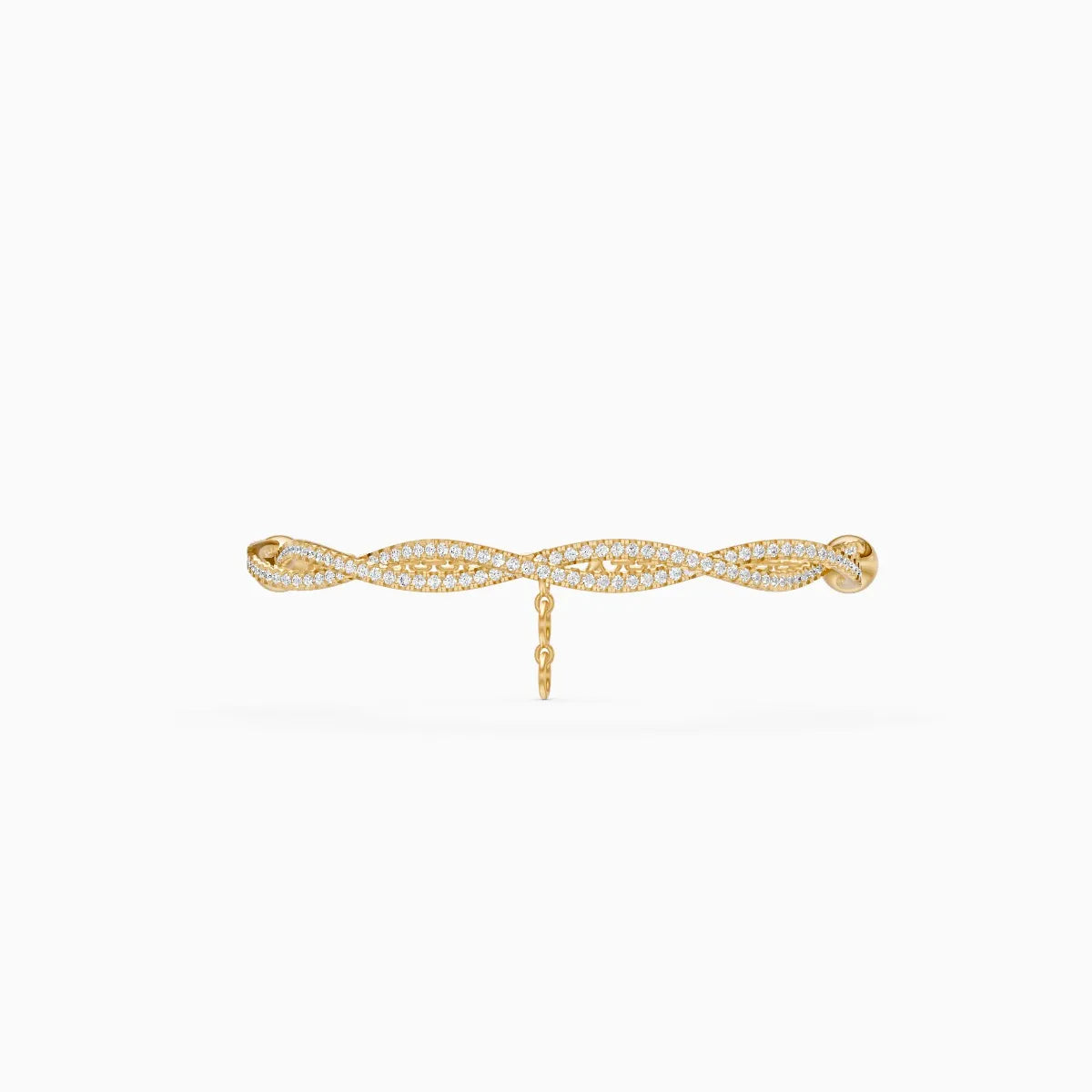 Sophisticated Braid Style Diamond Link Bracelet