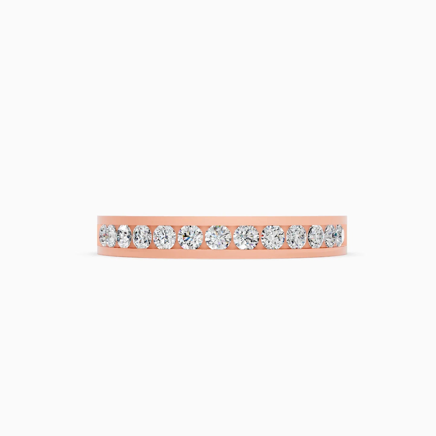 Channel Set Round Diamond Half Eternity Band