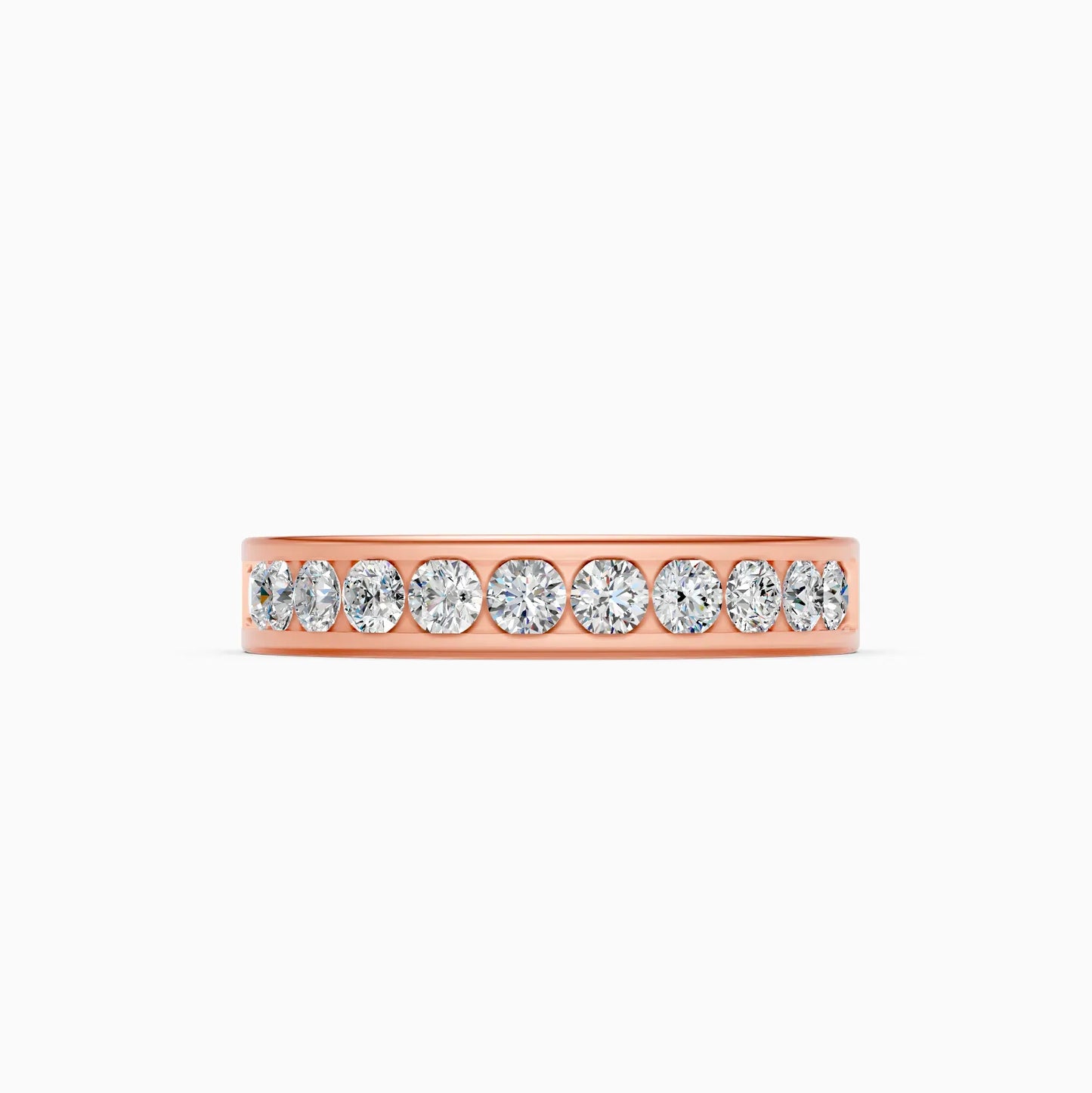 Round Lab Grown Diamond Channel Set Band