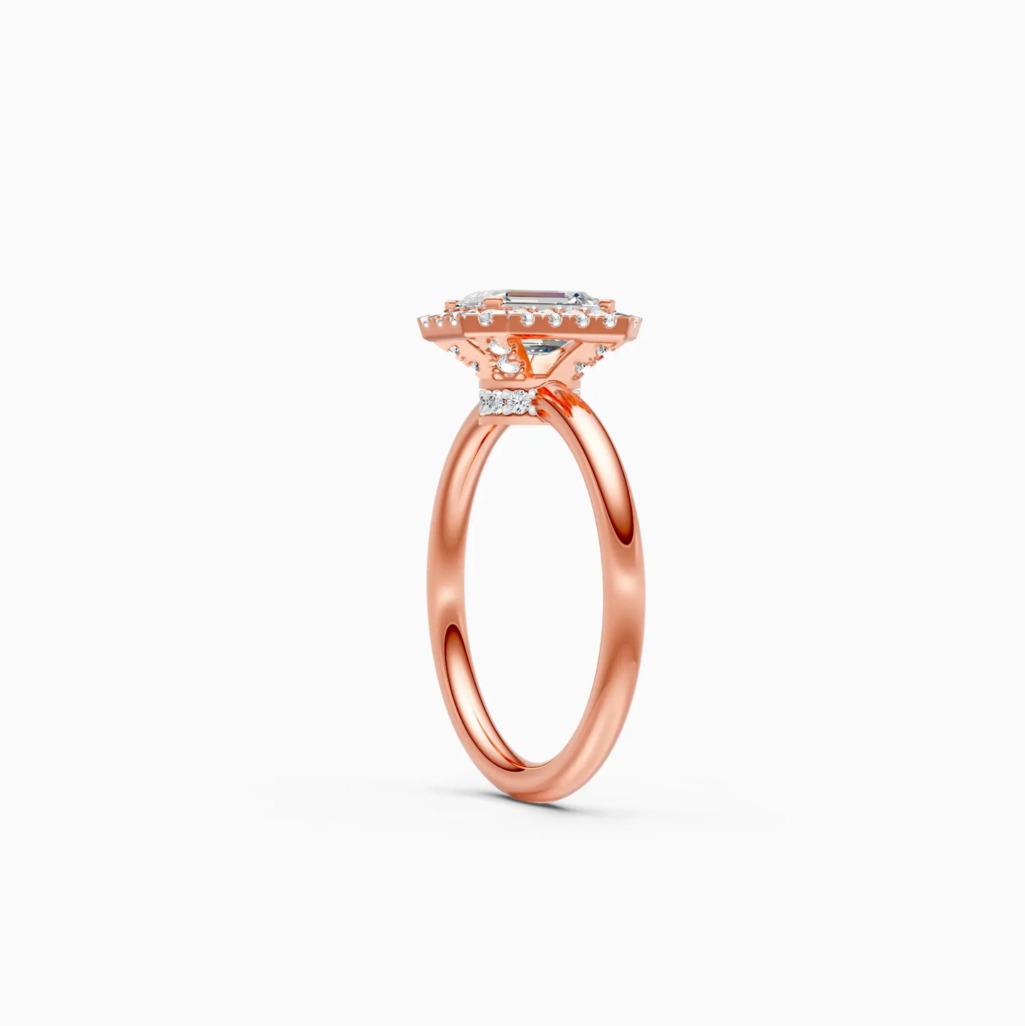 Emerald Halo lab Diamond Wedding Ring