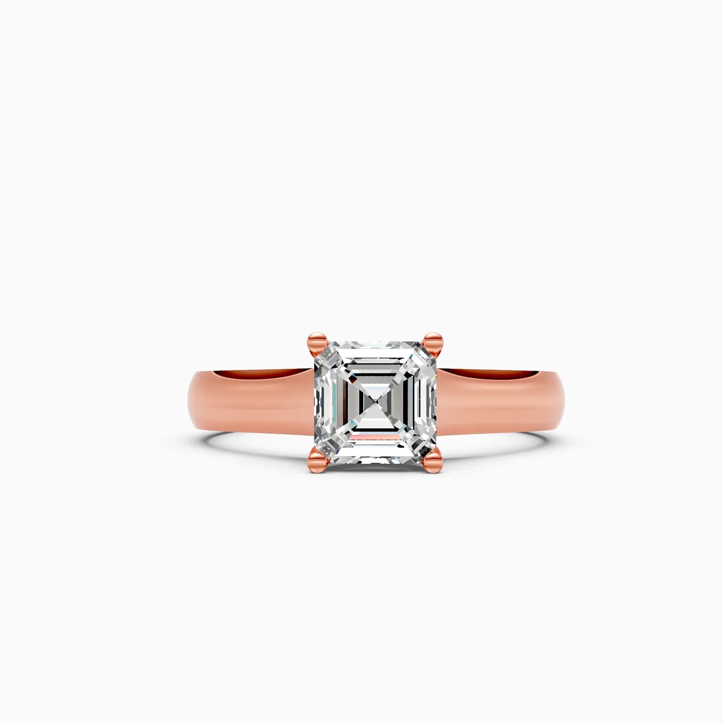 Asscher cut Lab Grown diamond Solitaire Ring