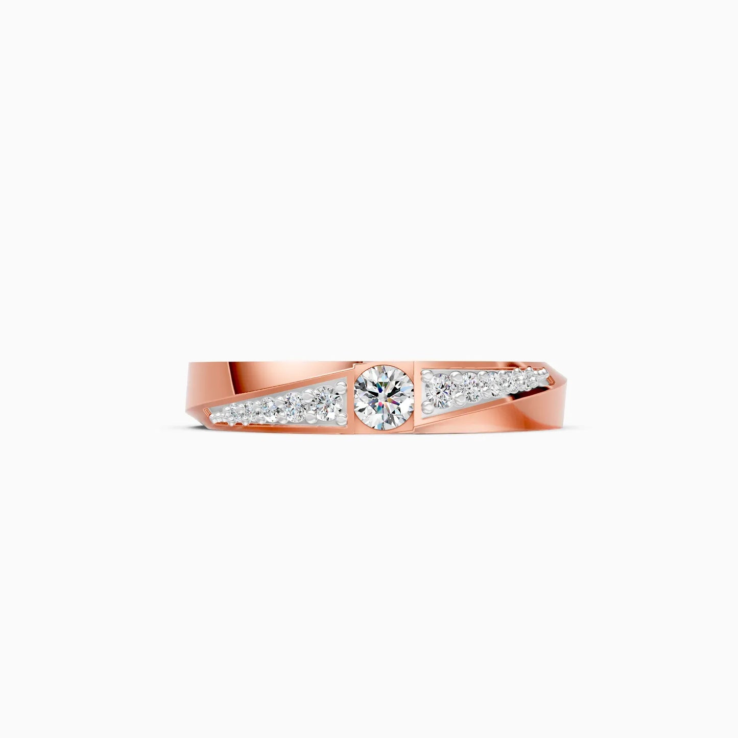 Round Side Accents Diamond Couple Ring