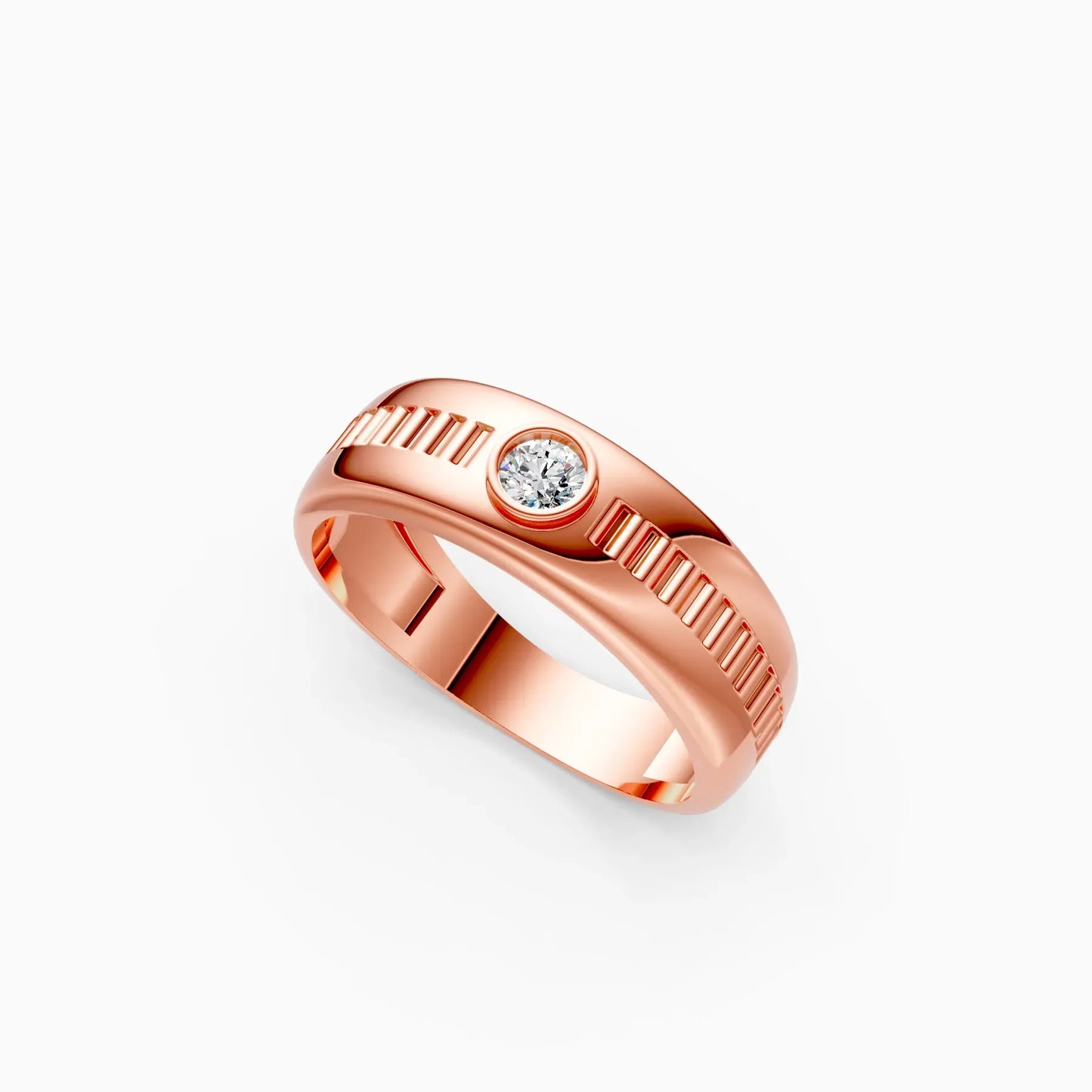 Latest Bezel Round Diamond Ring For Men