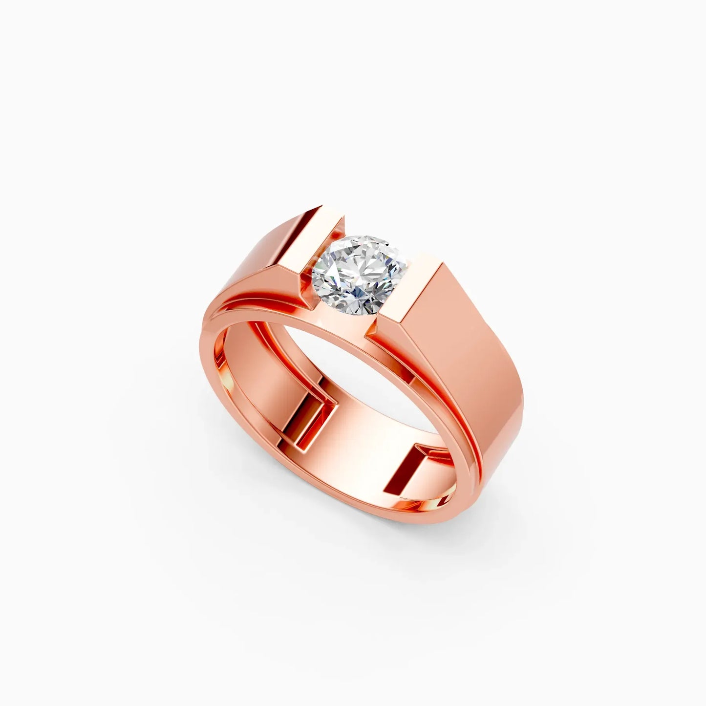 Round Cut Lab Grown Diamond Men's Band Ring